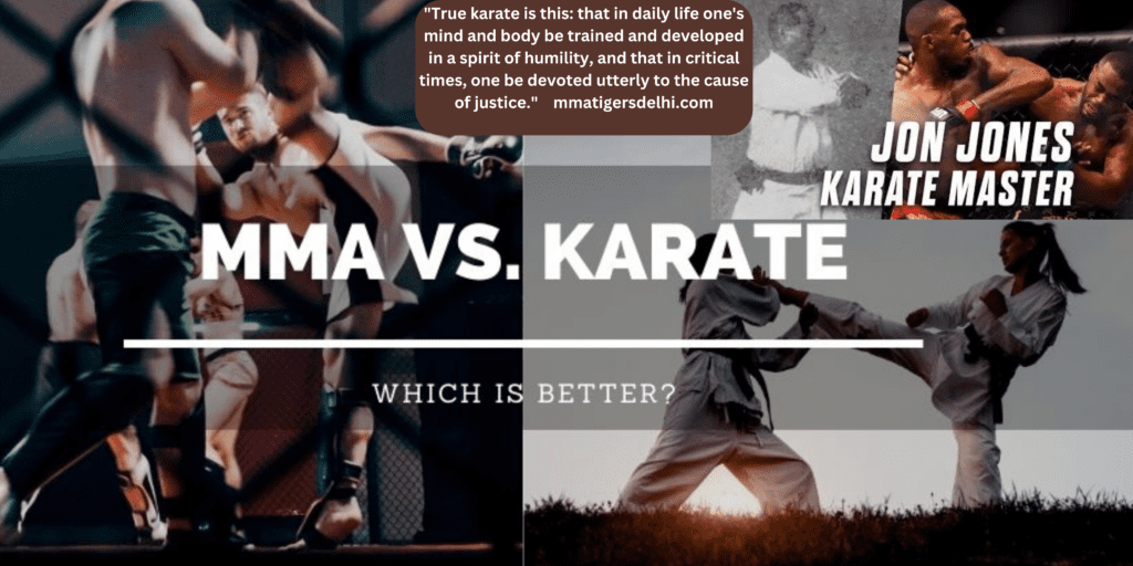 mixed martial arts training karate tilak nagar, Delhi:-Karate, like other Japanese martial arts originating from the island of Okinawa, is considered to be not only about fighting techniques but also about spiritual cultivation. Karate teaches discipline, employing kicking, striking, and defensive blocking with arms and legs. Karate uses all parts of the human body as a weapon such as the hand, fist, elbow, leg, and knee. It has an ancient method of unarmed fighting with a moral warrior code emphasizing punching, striking, and kicking. Karate training has three main sections i.e. Kihon; Kata; and Kumite.True karate is this that in daily life one's mind and body be trained and developed in a spirit of humility, and that in critical times, one be devoted utterly to the cause of justice.